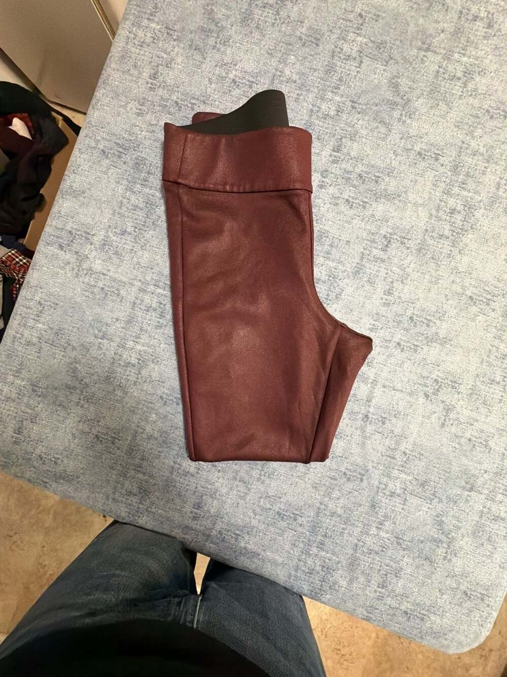 Lane Bryant Faux Leather Leggings Size 14/16 Burgundy